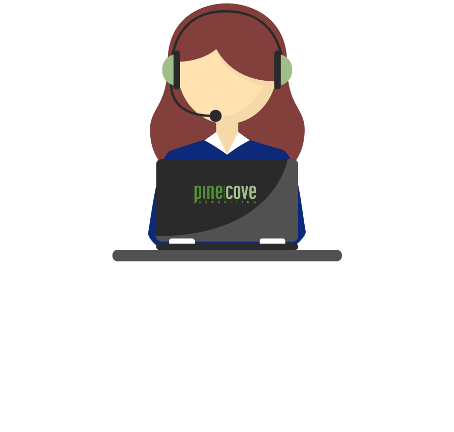 Illustration of person working on a laptop