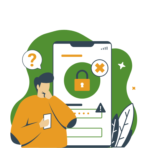 Illustration of person holding phone